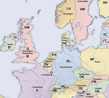 Europakarte mit Landeskennern